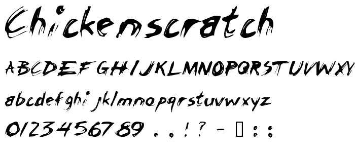 Below you can see an example of the ChickenScratch font