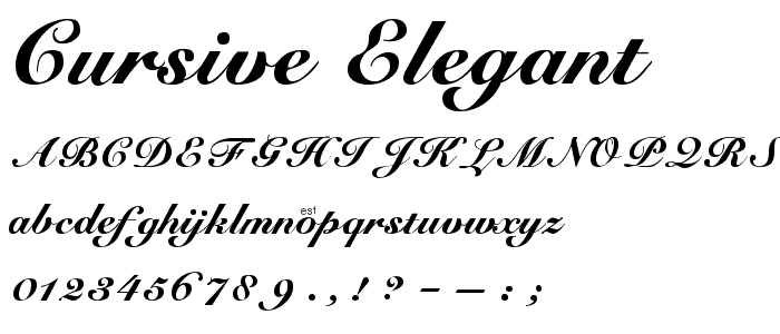Below you can see an example of the CursiveElegant font