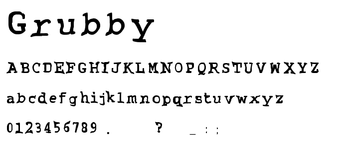 Grubby font