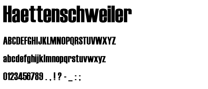 Haettenschweiler font