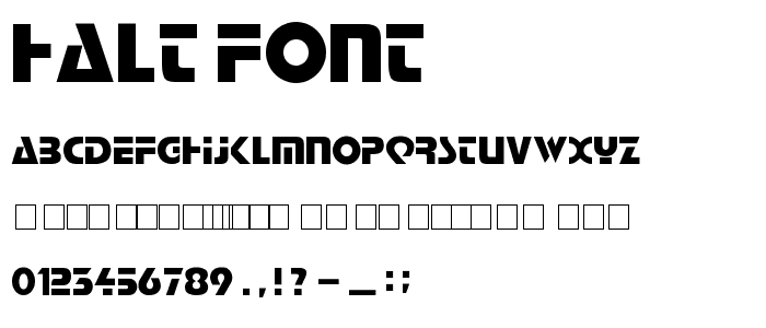 Halt font