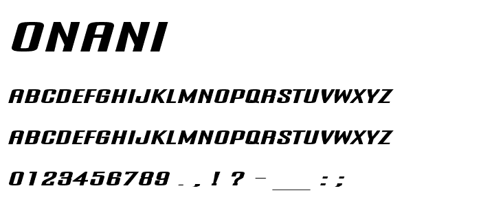 Onani font