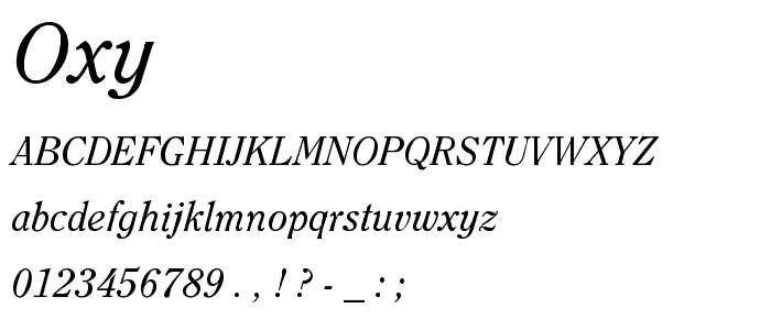 Oxy font