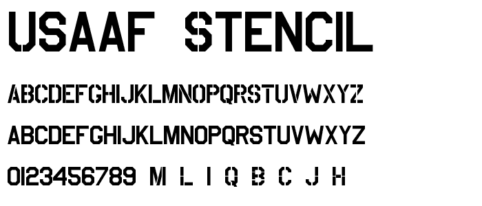 category Fancy Stencil Army USAAF Stencil font