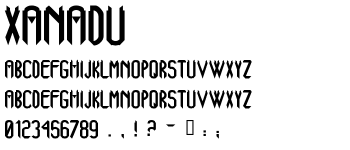 Xanadu font