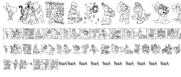 001 Pooh Holiday Dings font