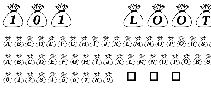 101! Loot BagZ font
