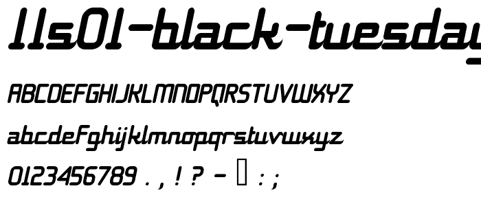 11S01 Black Tuesday Italic font