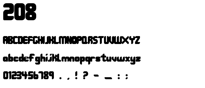 208 font