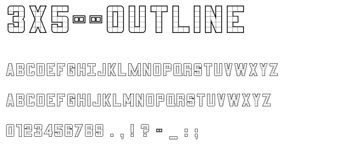 3x5 Outline font