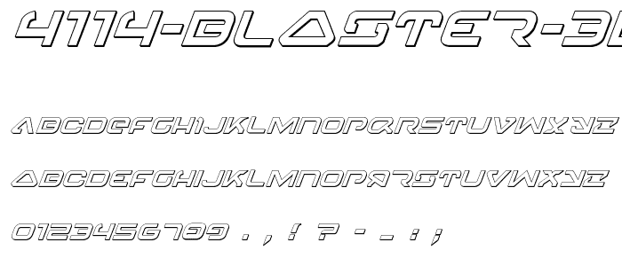 4114 Blaster 3D Italic font