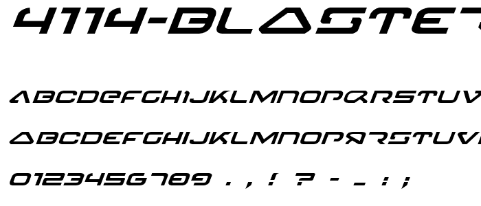 4114 Blaster Expanded Italic font