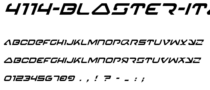 4114 Blaster Italic font