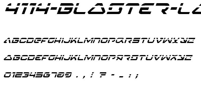 4114 Blaster Laser Italic font