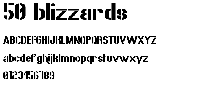 50 Blizzards font