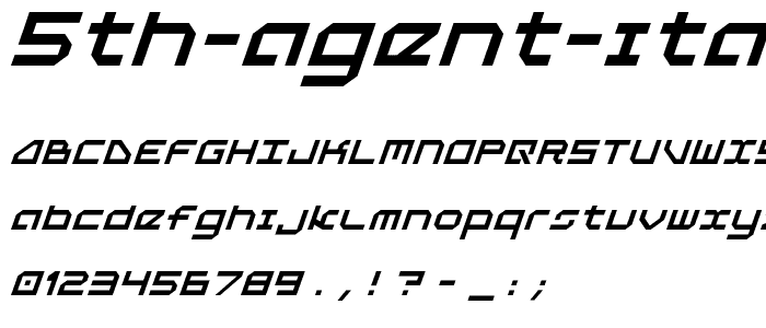 5th Agent Italic font