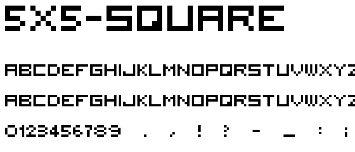 5x5 square font