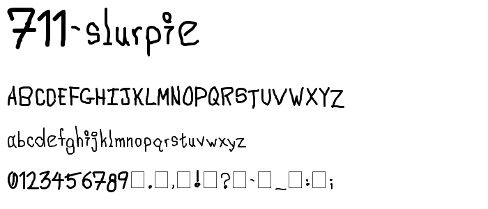 711 Slurpie font