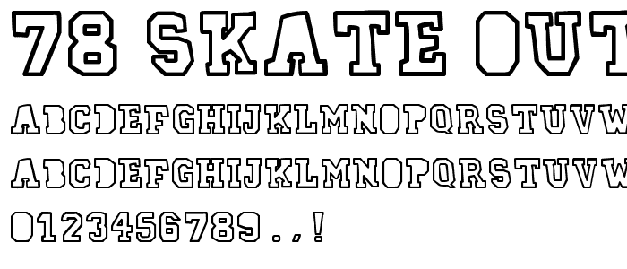 78 skate outline font