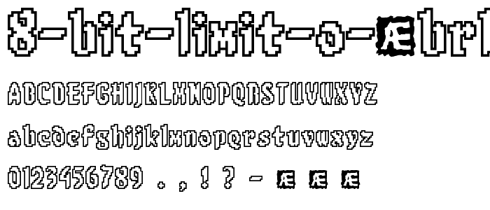 8 bit Limit O (BRK) font