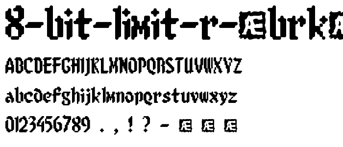 8 bit Limit R (BRK) font
