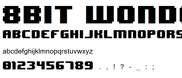 8BIT WONDER Nominal font