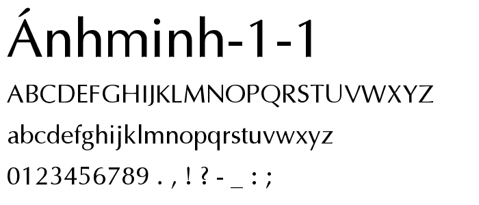 ÁnhMinh 1 1 font