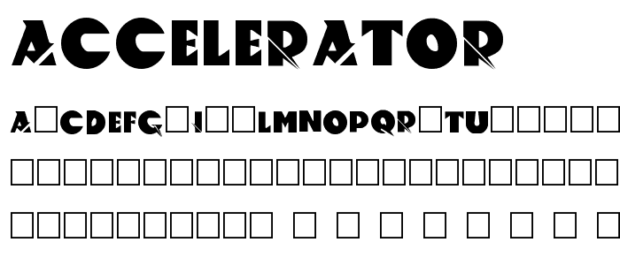 ACCELERATOR font