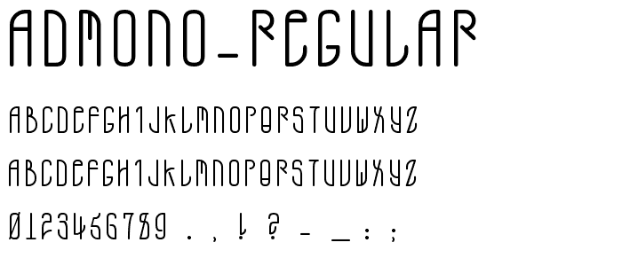 ADMONO Regular font