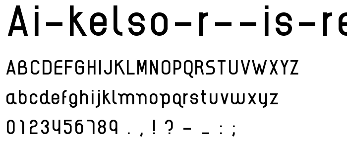 AI kelso R is regular font