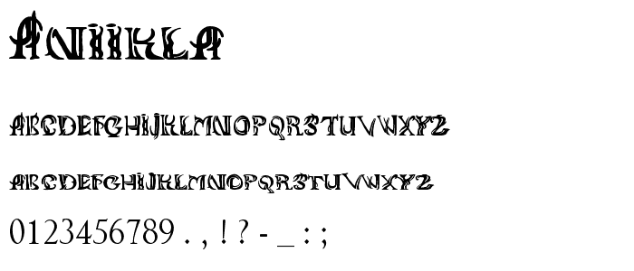 ANIIKLA font