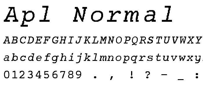 APL-Normal font