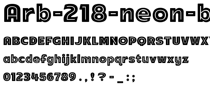 ARB 218 Neon Blunt MAR 50 Normal font