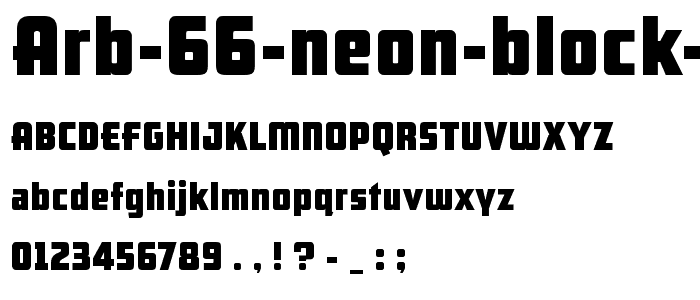 ARB 66 Neon Block JUN 37 font