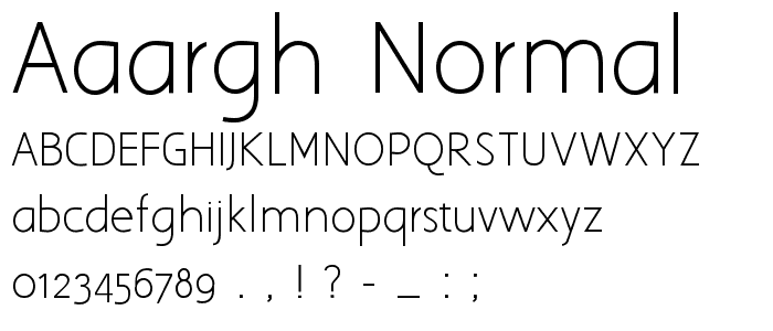 Aaargh Normal Font : Basic Sans Serif : pickafont.com