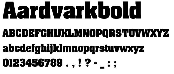 AardvarkBold font
