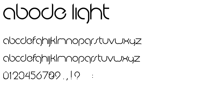 Abode Light  font