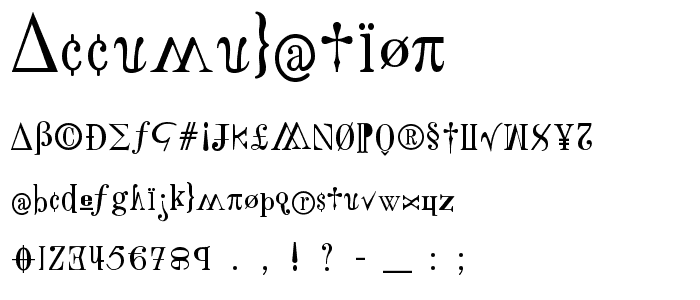 Accumulation font