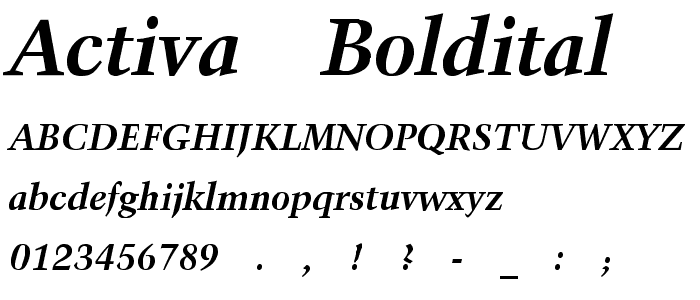 Activa-BoldItal font