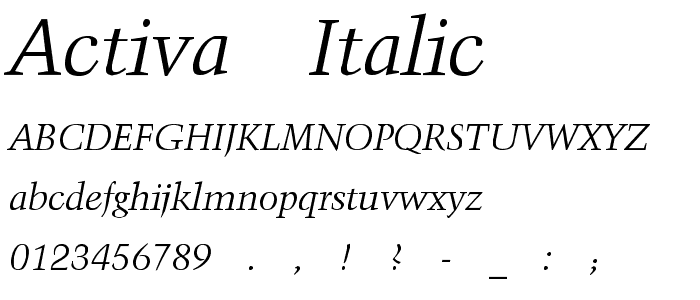 Activa-Italic font