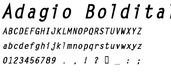 Adagio BoldItalic font