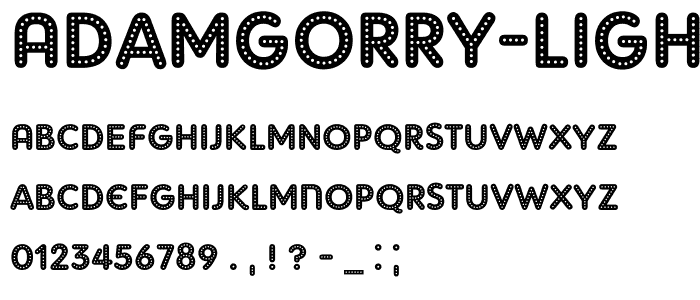 AdamGorry-Lights font