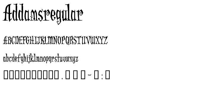 AddamsRegular font