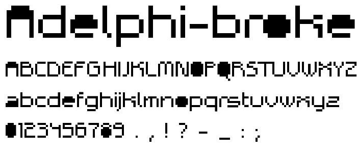 Adelphi Broken font