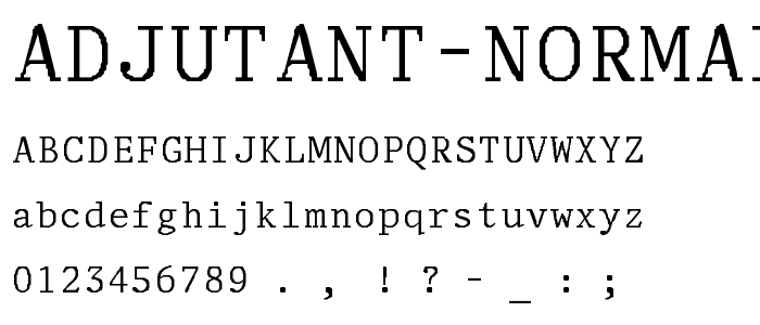 Adjutant-Normal font