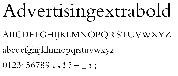 AdvertisingExtraBold font