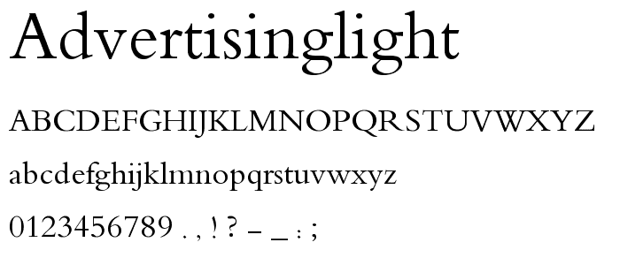 AdvertisingLight font