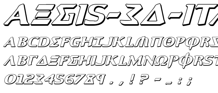 Aegis 3D Italic font