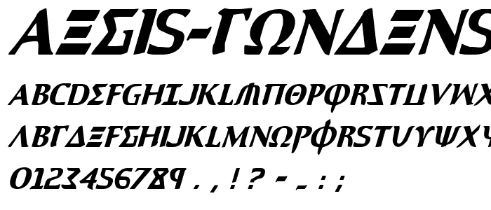 Aegis Condensed Italic font