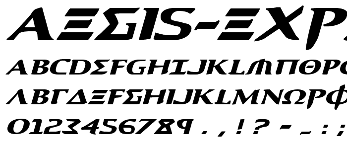 Aegis Expanded Italic font